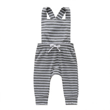 New arrivals newborn 100% cotton spring summer sleeveless solid color striped frill romper set